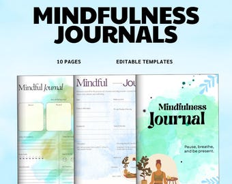 Mindfulness Journal PDF PNG | Daily Presence Log | 5-Minute Morning Routine | Anxiety Relief | Meditation Companion | Instant Download