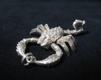 Scorpio Scorpion Silver Articulated Pendant