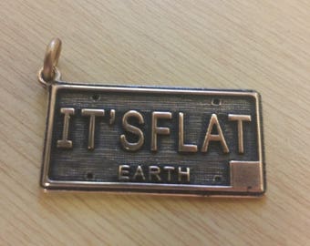 Bronze Flat Earth License Plate