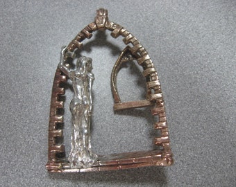 She Who Waits  Pendant - Silver and Bronze