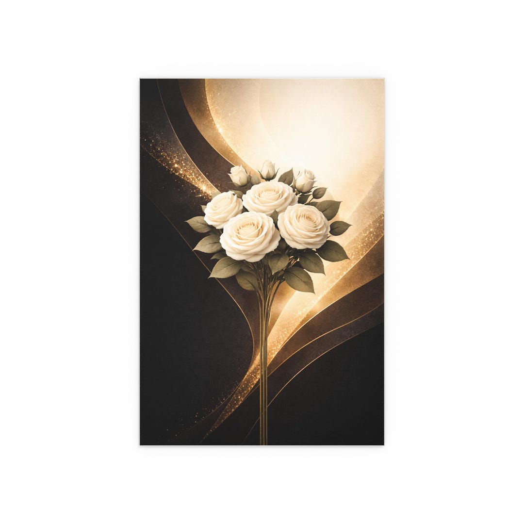 White Rose Bouquet Silk Poster | Floral Wall Art - Etsy