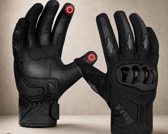 Motorcycle Riding Gloves: Hard Knuckle, Touchscreen, Anti-Slip Protection