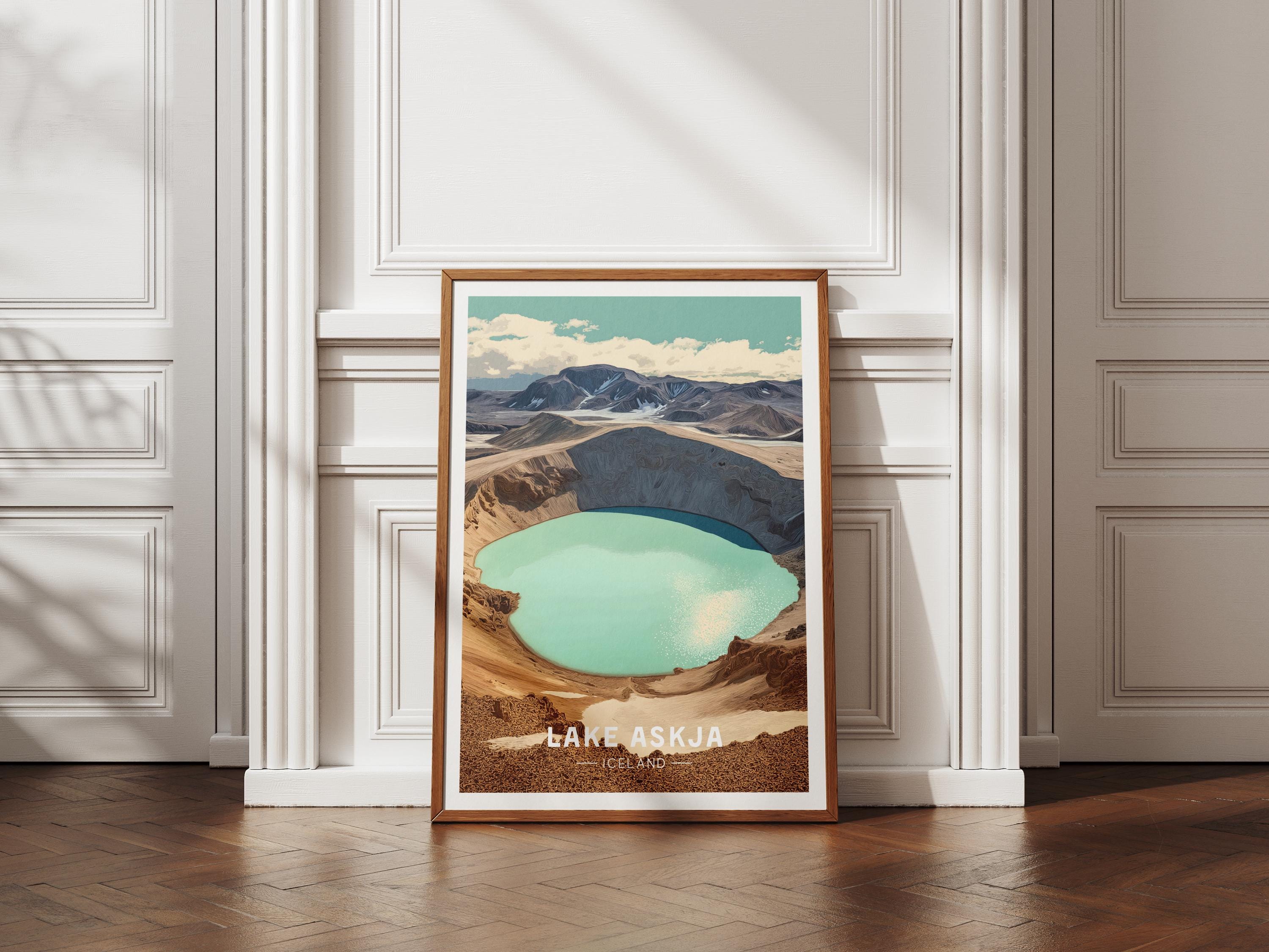 Lake Askja Poster - Iceland Wall Art - Volcanic Crater Print