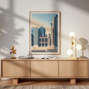 Registan Square Poster - Uzbekistan Wall Art - Samarkand Architecture Print - Vintage Travel Poster - Silk Road Decor - Uzbekistan Gift image 8