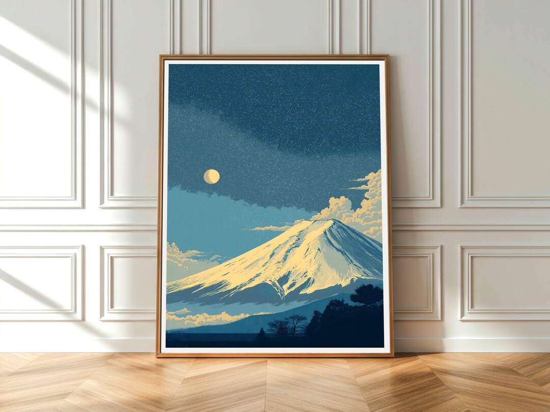 Mount Fuji Poster - Japan Wall Art - Fuji Five Lakes Print - Vintage ...