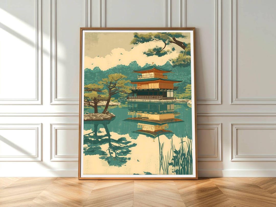 Kinkaku-ji Temple Poster - Japan Wall Art - Golden Pavilion Print ...