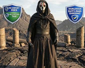 Darth Nihilus Inspired Cosplay Costume | Sith Lord Hooded Robe Villain Mask | Star-wars Galactic Outfit