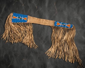 Western Warrior Fringed Suede Gun Cover | Native-American Rifle Scabbard |  Cowboy Sioux Weapon Sleeves