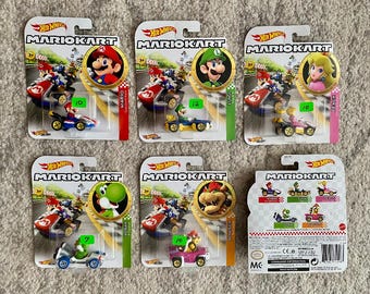 Hot Wheels Mario Kart Diecast Cars • Nintendo Collectibles (Choose Character)