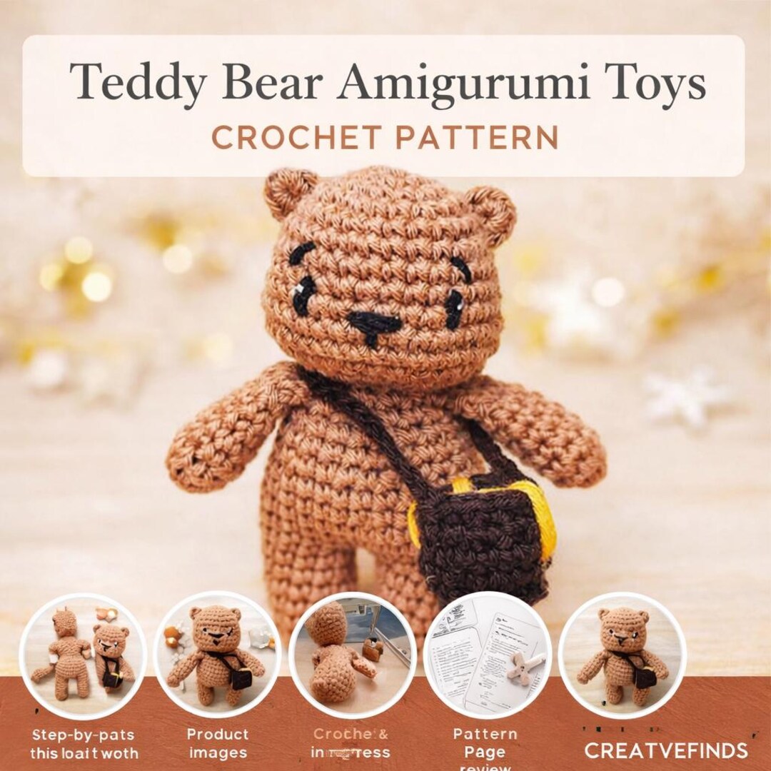 Teddy Bear Amigurumi Crochet Pattern: Plush Stuffed Toy (PDF Pattern ...