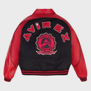 Chaqueta universitaria clásica Avirex 1975 de lana y cuero tipo bomber