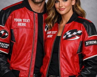 Custom Racing Team-bomberjack - gepersonaliseerd borduursel, uniseks