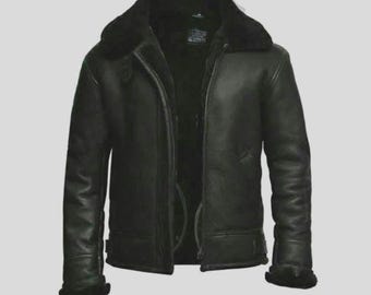 B3 RAF Black Aviator Flying Bomber-damesbontjas van echt leer voor heren