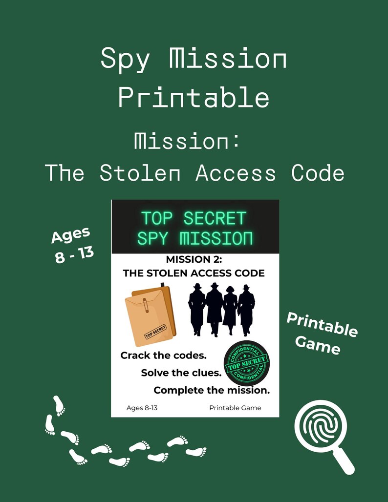 Spy Code Paper Color Spy Code Breaker Game Printable Kids Hacker Puzzle Activity Ages 8-13 ...