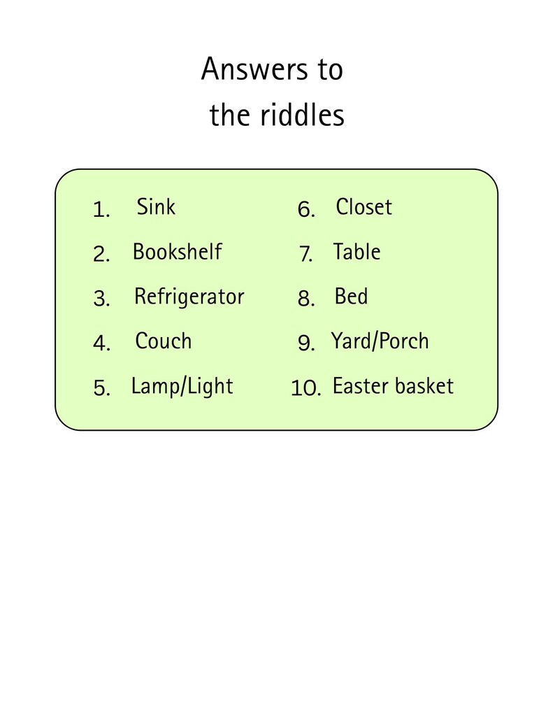 Sink Riddle Easter Egg Hunt Riddle Clues | Ages 8-13, Indoor/outdoor (instant ...