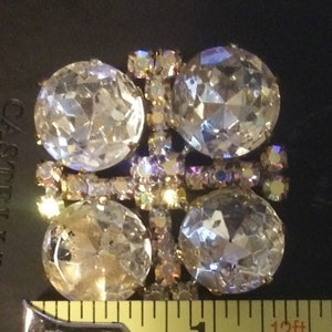 1920s - prong set clear glass rhinestone button - antique, bridal, clothing, women, designer, buttons, jewelry, clips