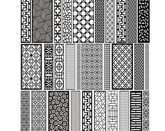 100+ Laser Cut Decorative Panel Designs | svg dxf cnc wall screen bundle