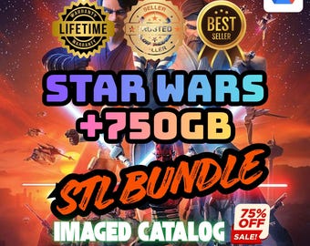 750 GB Star Wars STL Mega Pack – figurki, statki, hełmy i dioramy do druku 3D