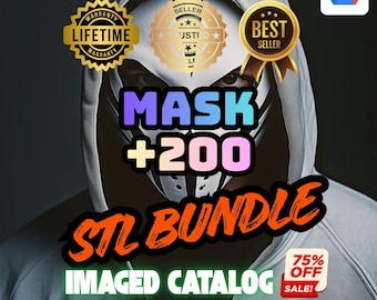 200 masek STL Mega Pack – maski cosplay i ekspozycyjne do druku 3D
