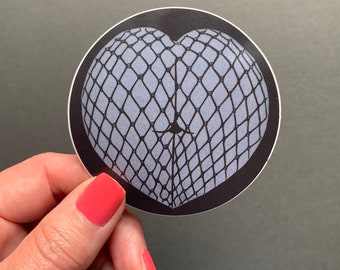 Fishnet Love Vinyl Die Cut Sticker | Sexy Sticker | Kinky Sticker