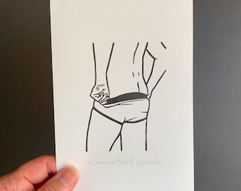 Linocut Print | Summer Bum 8