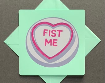 Kinky Card | Fist Me Love Hearts | Valentine's Day Card
