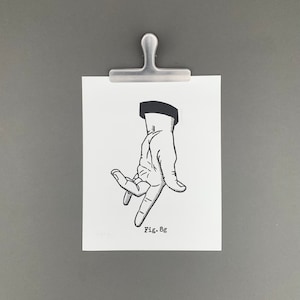 Original Linocut Print | Fig. 8g - Hand Gestures | Hand Printed