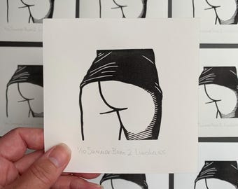 Linocut Print | Summer Bum 2