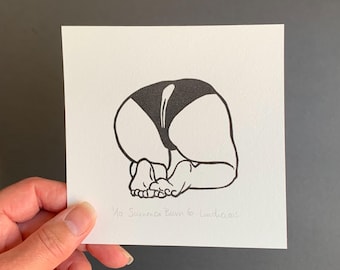 Linocut Print | Summer Bum 6
