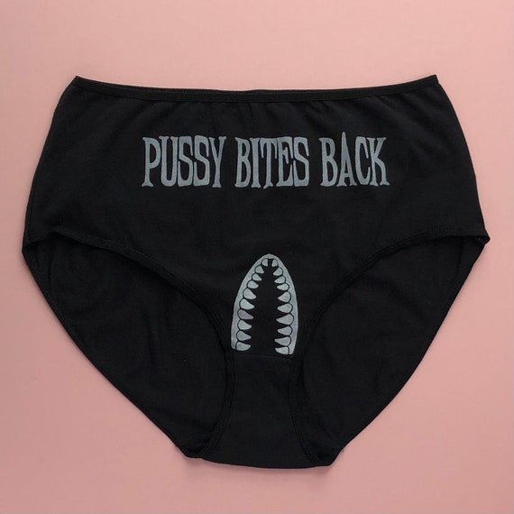 Hand Printed Knickers Vagina Dentata Pssy Bites Back Black Cotton Full  Brief Size 10 30 -  Canada