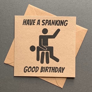 Kinky Birthday Card | Hand Printed Linocut | Spanking Good Fun