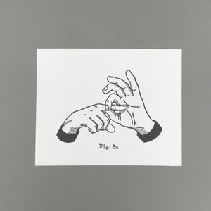 May include: Black and white illustration of two hands in a sign language gesture. The image is labeled "Fig. 6a". The hands are drawn with detailed lines and are set against a white background.