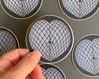 Fishnet Love Vinyl Sticker  | Kinky Sticker