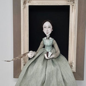 Emily Dickinson figure/doll in a shadowbox