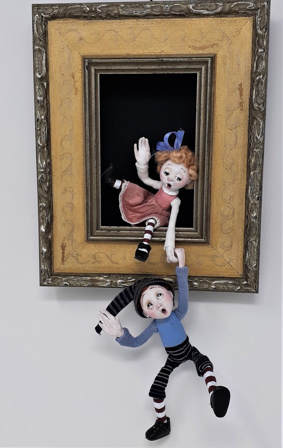 Jack And Jillsculpted Figure Doll In Shadowbox Etsy