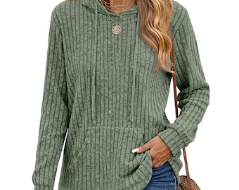 MOSHU Lose Hoodies für Frauen Casual Herbst Tops Langarm Frauen Sweatshirts Pullover Fashion Shirts mit Tasche und auch mit Schönheit