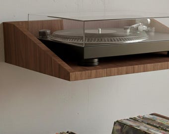 Floating MDF Turntable Shelf, Wall Mounted Record Player Stand, Custom Modern Vinyl Record Display Shelf
