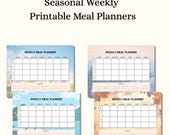 Seasonal Meal Planner – Weekly Canva Template, Four Seasons Inspired (Digital Download)