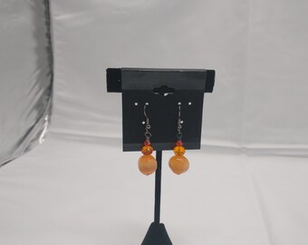 Orange Cat's-eye Quartz Earrings