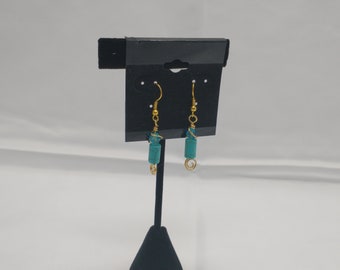 Turquoise Howlite & Crystal Earrings