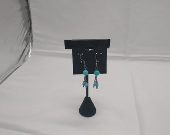 Turquoise & Howlite Tassel Earrings