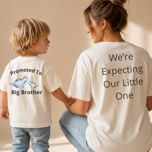 Big Brother Blue Dinosaur Shirt, Pregnancy Announcement Tee, Sibling Reveal Outfit, Expecting Mom Shirt, Matching Family Tee, New Baby Gift