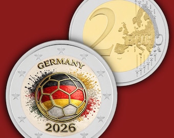 GERMANY 2026 WORLD Cup Euro Coloured Unc Color Coin