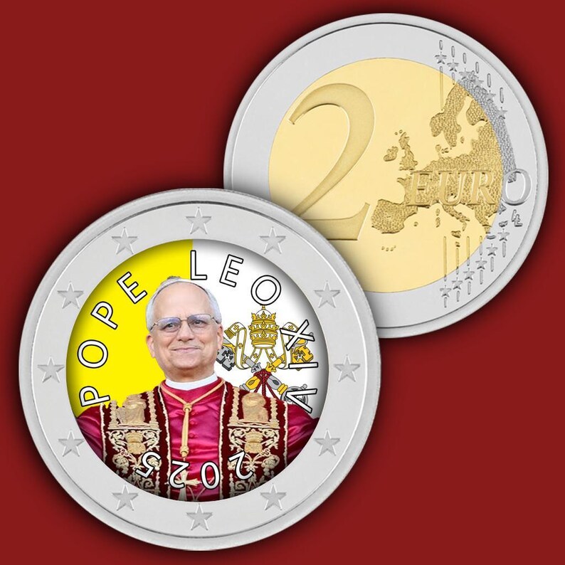 Pope Coin Pope Leo XIV - 2 Euro Colored Unc Coin - Etsy