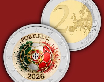 PORTUGAL VM 2026 Euro Färgat Unc Färgat Mynt