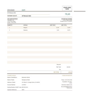 Billing Invoice for Company