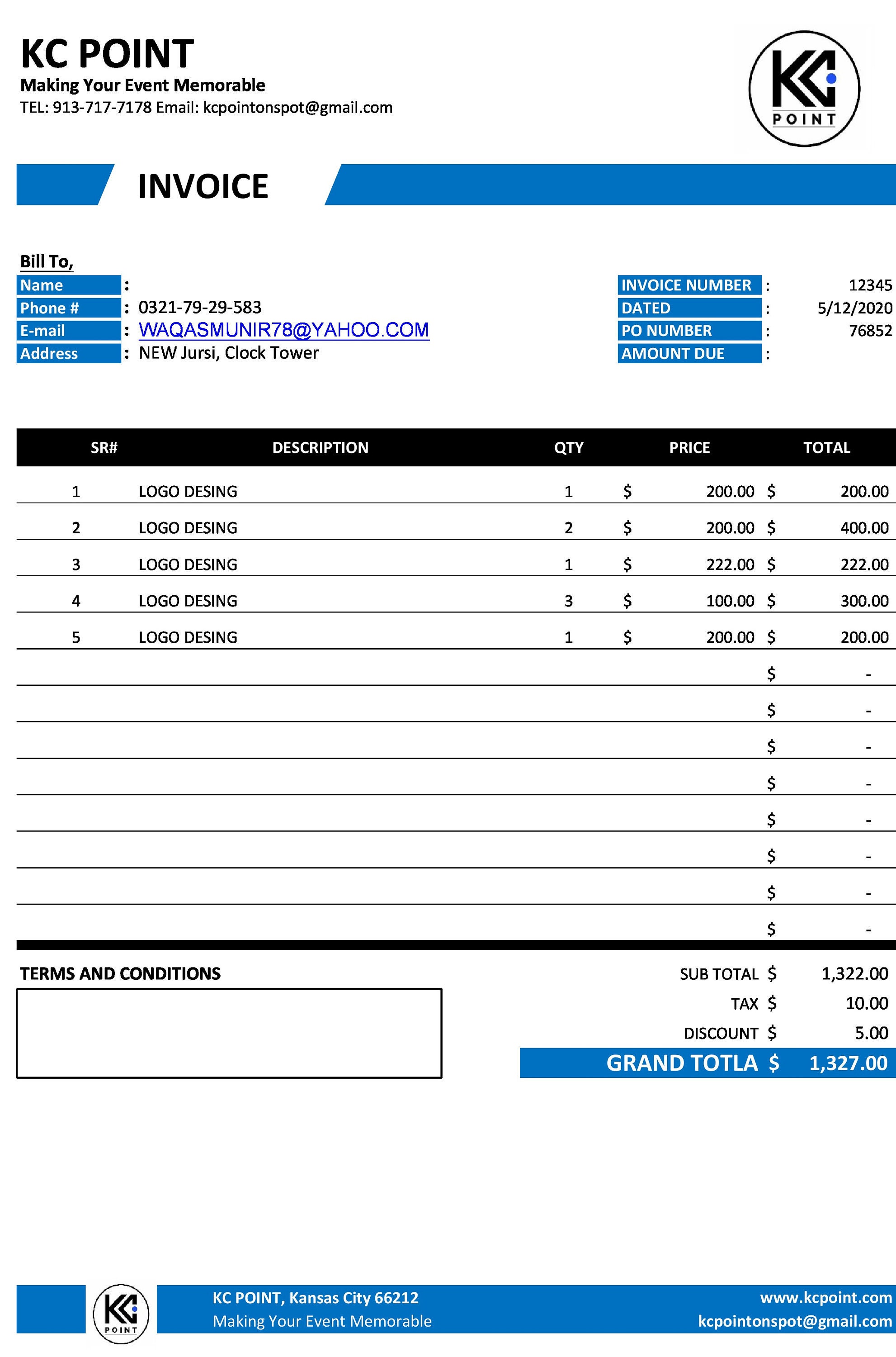 excel invoice template printable invoice business invoice etsy