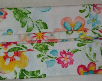 Pastel Watercolor Floral Print Fabric Travel Tissue Pouch/Holder