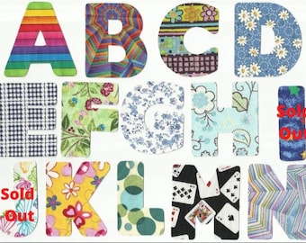 Letter Fabric Iron On Appliques ~ Your Choice