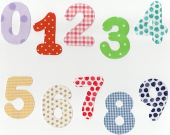 Number Fabric Iron On Appliques ~ Your Choice